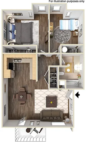 Floor plan 2 Bedroom W