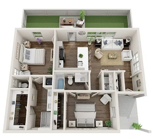 Floor plan 2 Bed Blackberry Twin