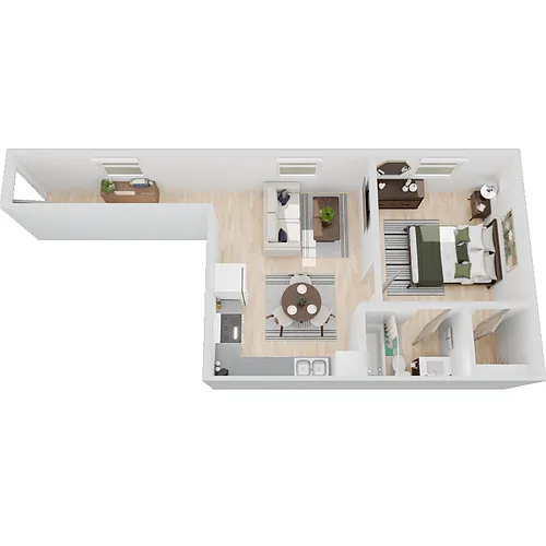 Floor plan 1 Bed 1 Bath 450