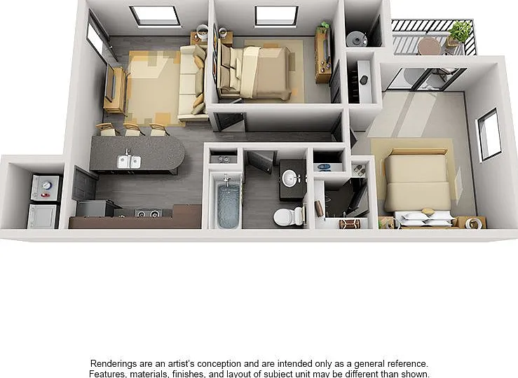 Seven - 1x1 Den - 1 Beds - 1 Baths - 707 Sq. ft.