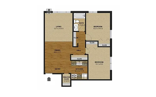 Floor plan Two Bedrooms