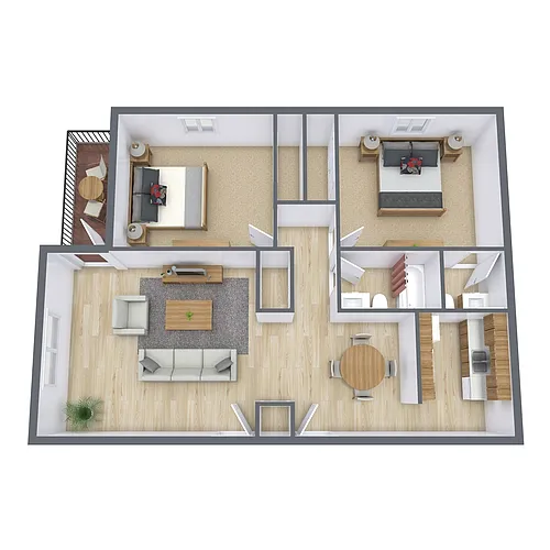 Floor plan Two Bedroom 215D