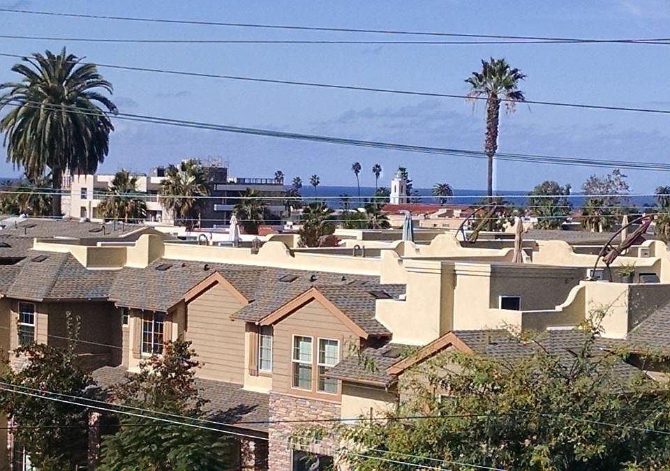 ocean view over La Jolla from balcony, living room and Master bedroom