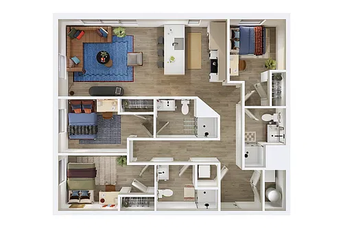 Floor plan 3BR/3BA - D6
