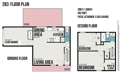 Floor plan 2B3 Townhome