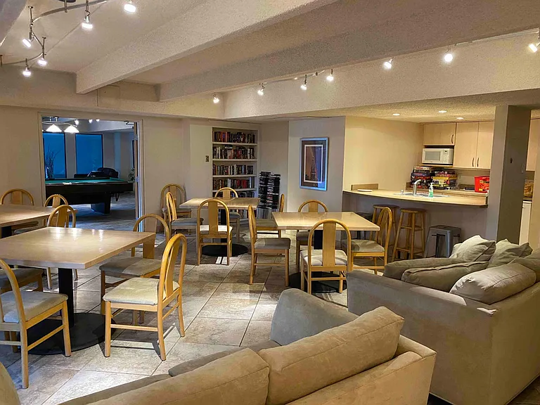 Common area party room can be reserved from the building manager