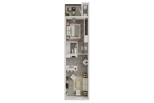 Floor plan RENOVATED SEVILLE - 560 SQ FT