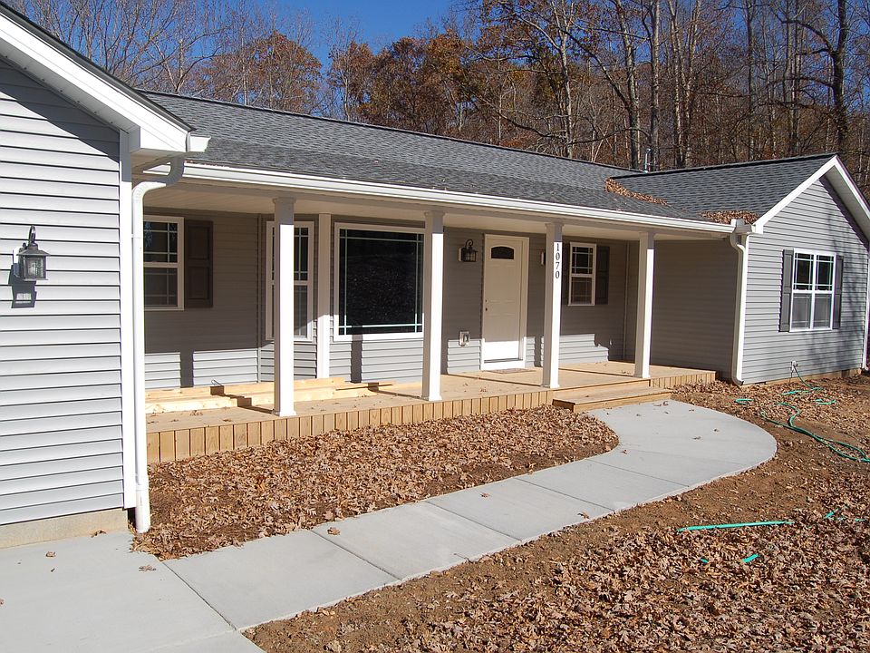 Long covered front porch