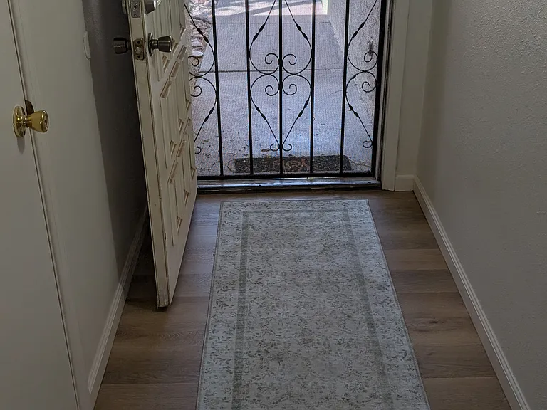 Front door and entryway
