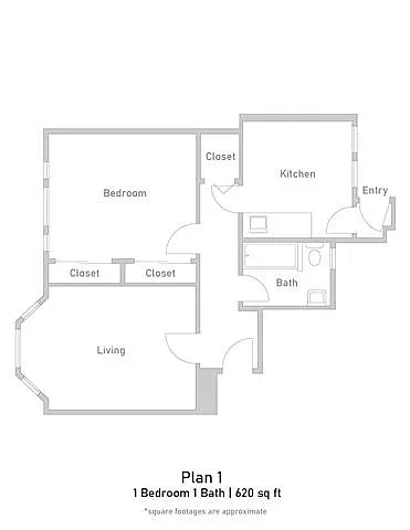 Floor plan 1 Bedroom - Plan 1