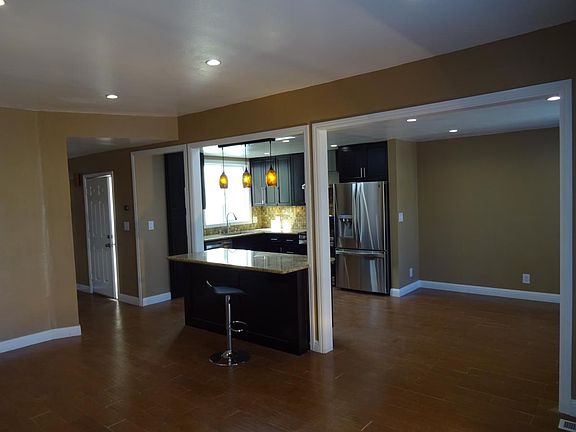 view of kitchen from family room