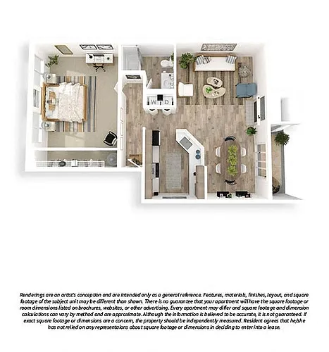 Floor plan 1x1 Large Premium