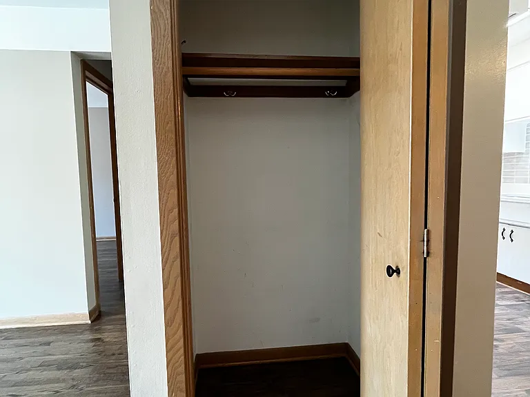 Front closet with shelf
