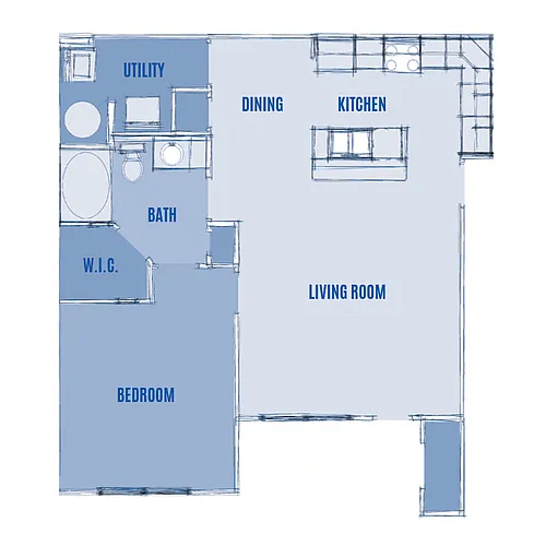 Floor plan 1 Bed - Phase I