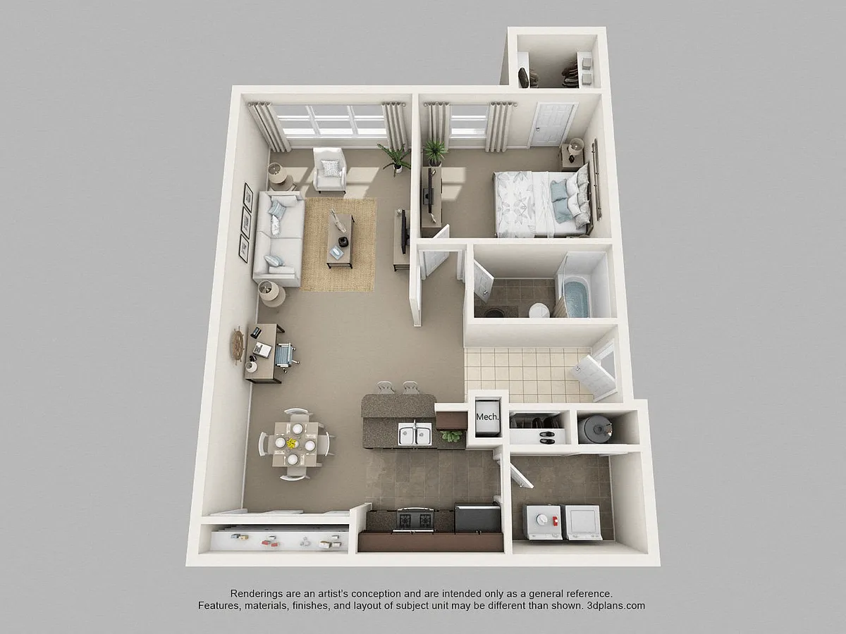 Floor plan One Bedroom One Bath