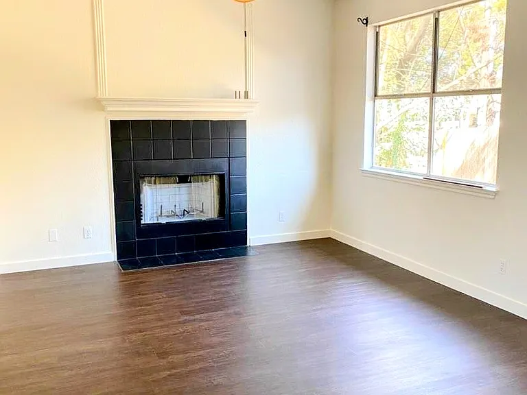 Living room with fireplace