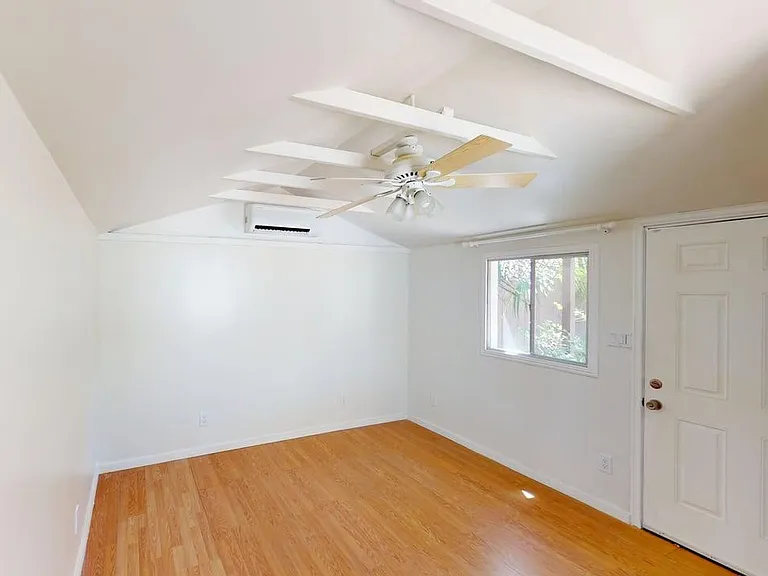 "casita" showing the HVAC mini-split on the far wall