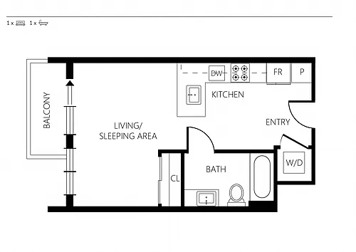 Floor plan Studio B
