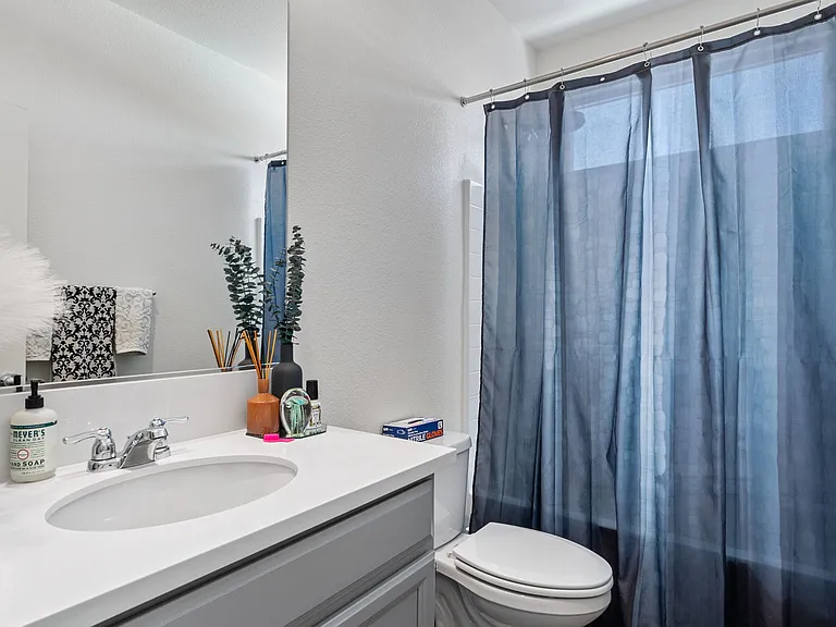 Downstairs bathroom right off the downstairs bedroom and perfectly located for guest as well