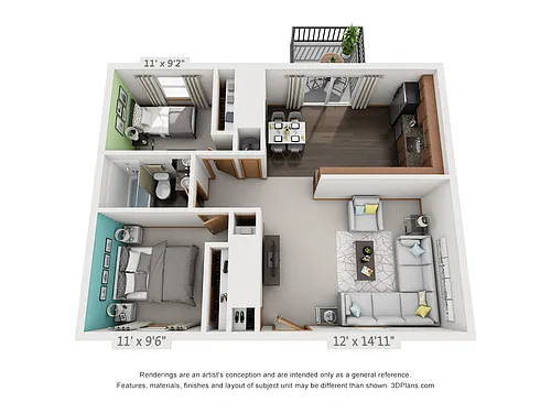 Floor plan Two Bedroom