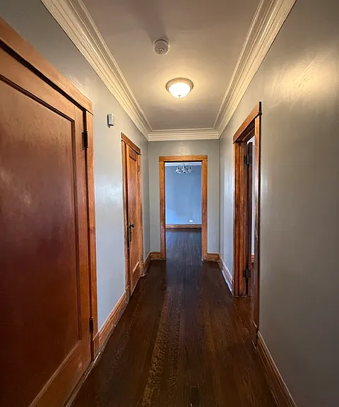 Hallway, Bathroom left, Master Bedroom right