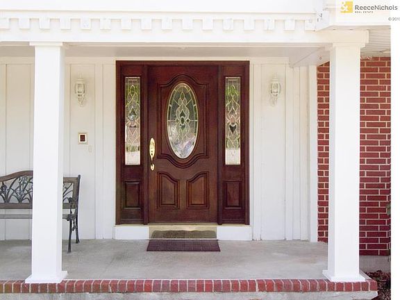 Front Door, Pillars & Concrete Patio