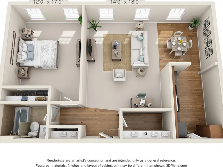 1 BEDROOM, 1 BATH 1 BEDROOM, 1 BATH