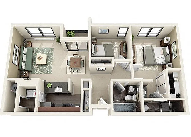 Floor plan Two Bedroom