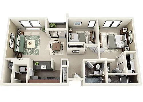 Floor plan Two Bedroom