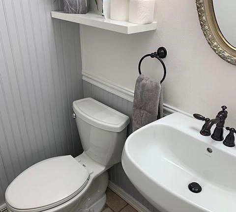 1/2 bathroom on main level.