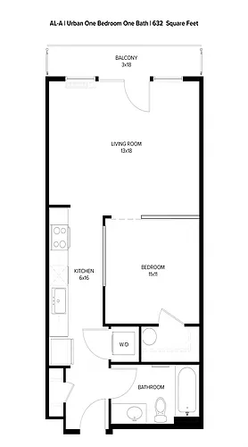 Floor plan Urban 1x1 B