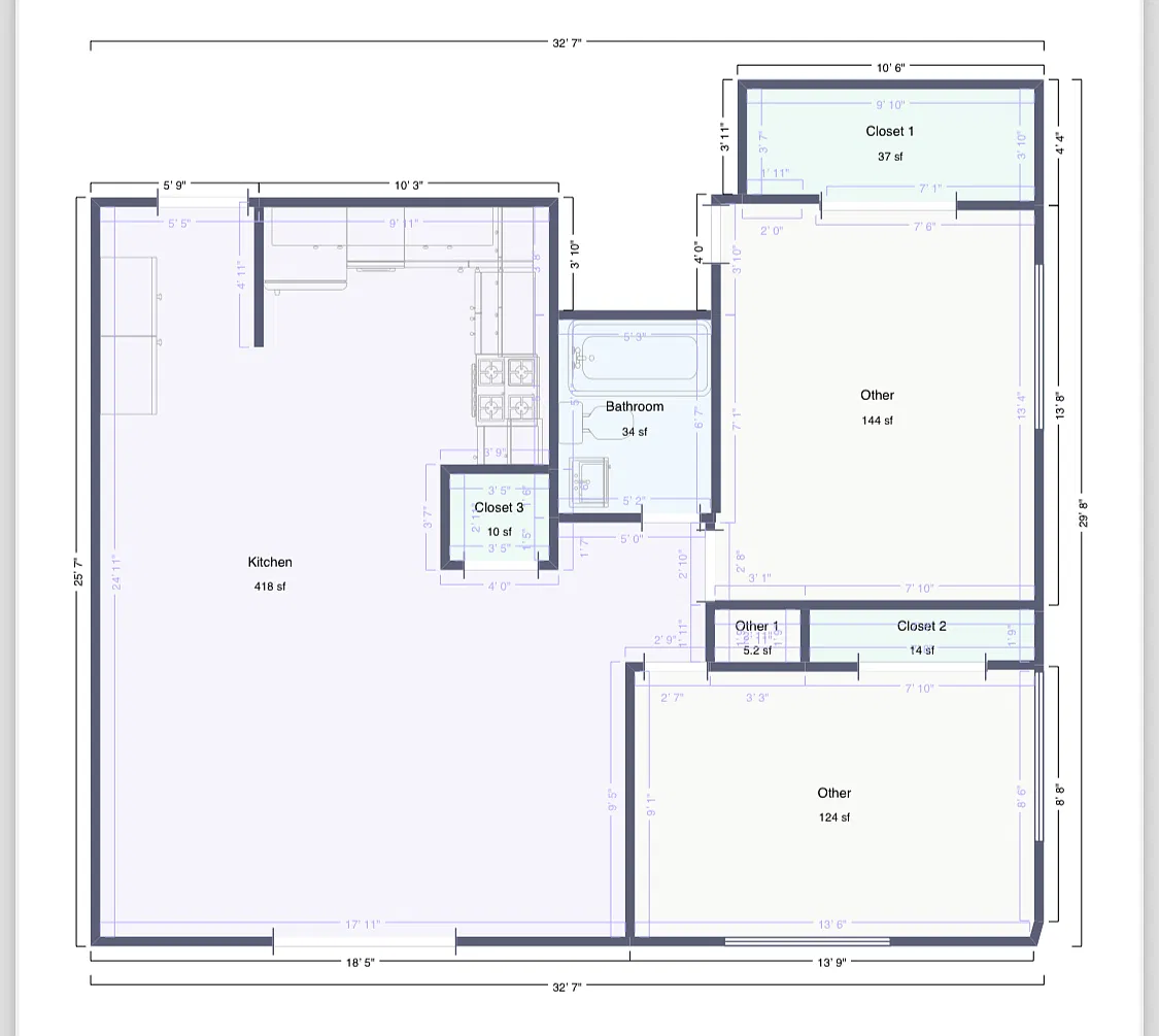Floor plan Updated 2 Bed