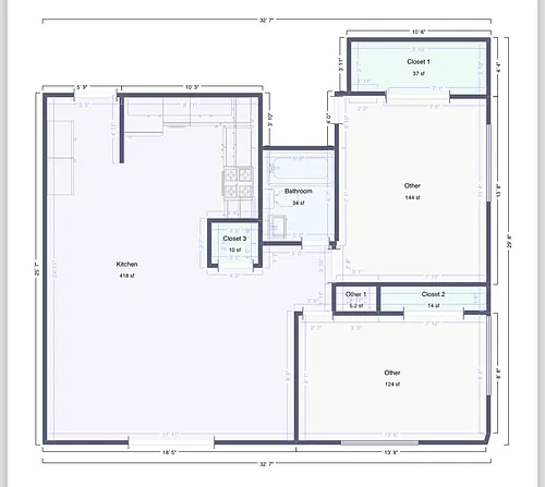 Floor plan Updated 2 Bed