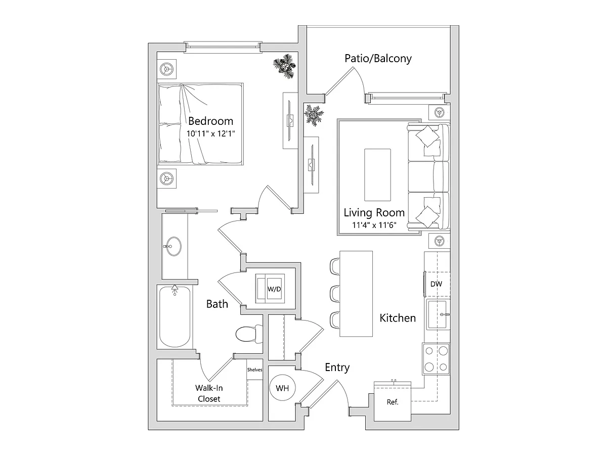 Floor plan 1E