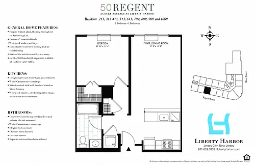 Floor plan 50 REGENT-1 BEDROOM PLAN J