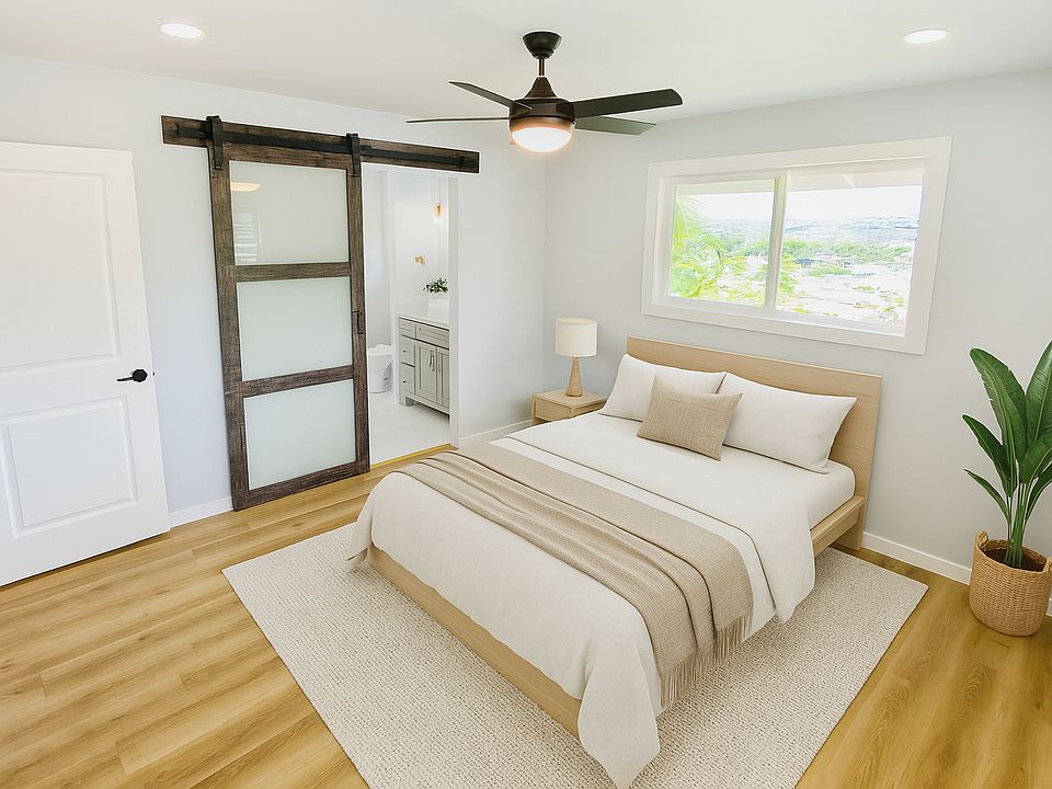 Large master bedroom with ensuite bathroom and walk in closet. 

This photo has been digitally staged using AI. Dimensions/perspective may differ slightly from actual.