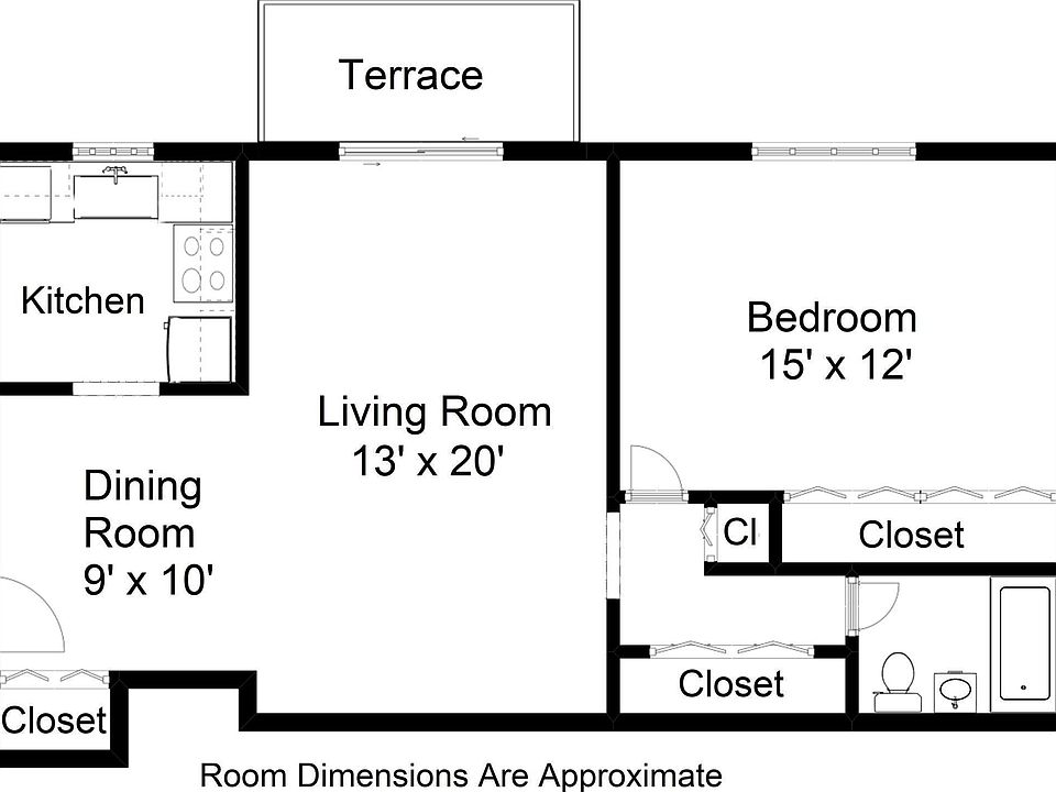 1 BR with Terrace