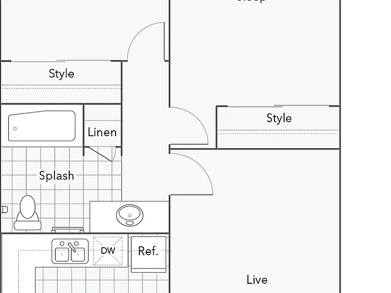 B1R | 2-Bedroom Floorplan B1R | 2-Bedroom Floorplan