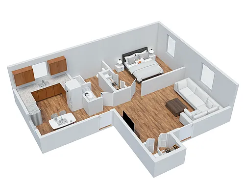 Floor plan LCV 1BD 1BA