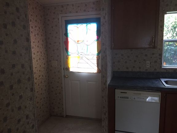 kitchen door to side of home