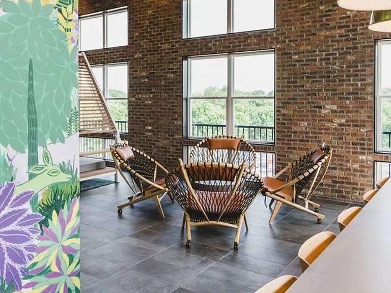 Relax or work from home in the indoor-outdoor lounge space