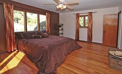 Master bedroom with walk in closets