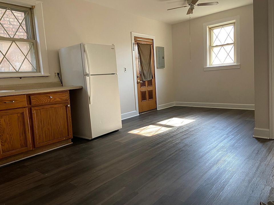 Kitchen view from bathroom entrance
