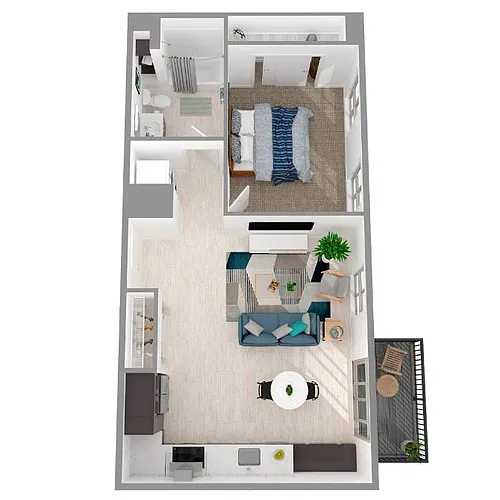 Floor plan 1 Bed/1 Bath-a22.1