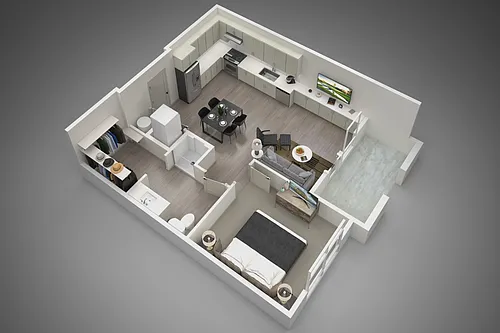 Floor plan 1 Bed/1 Bath