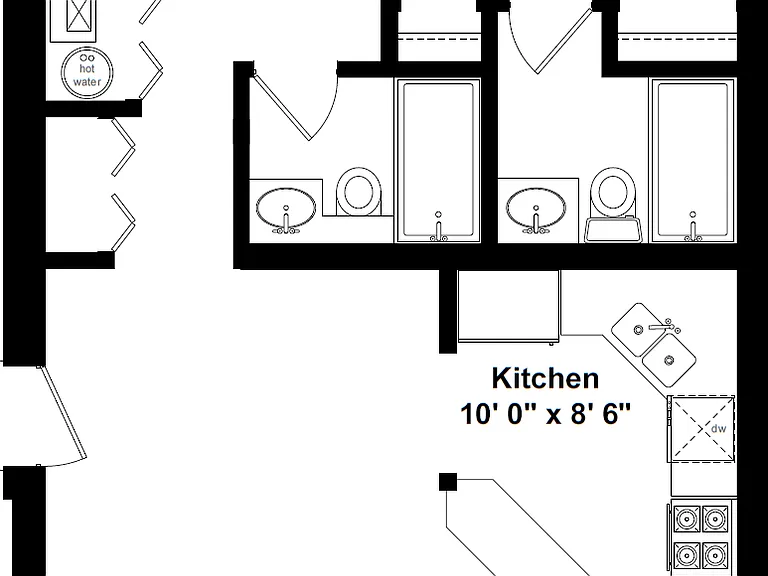 Represents the 950 SQFT apartment in the 666 Rosco building