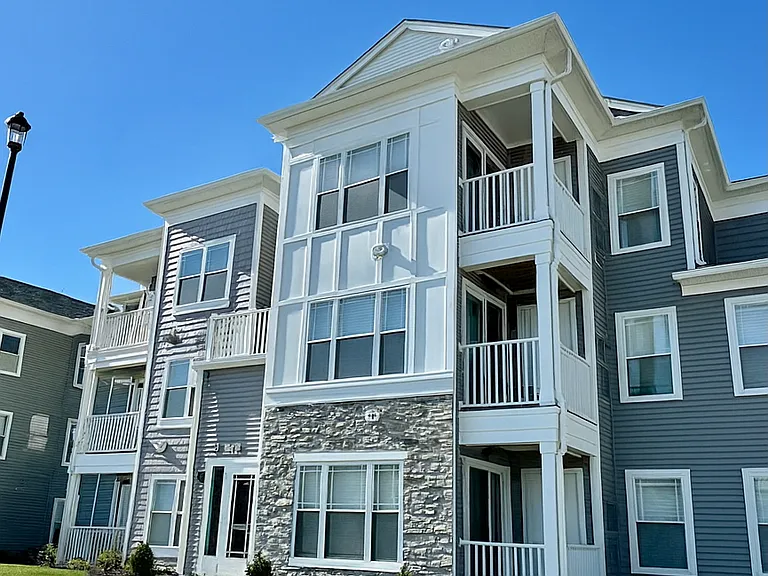 Secured and video monitored building entrances and keyless door locks.