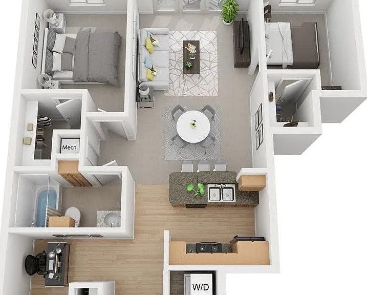 2x1 - Den floor plan The Byron at Crescent Village