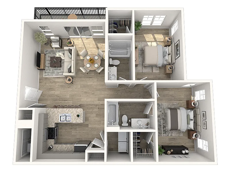 Floor plan 2X2-1041-Renovated