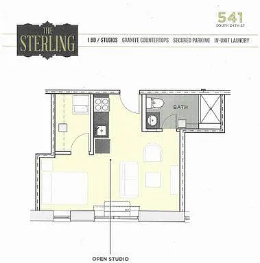 Floor plan Sterling- Studio